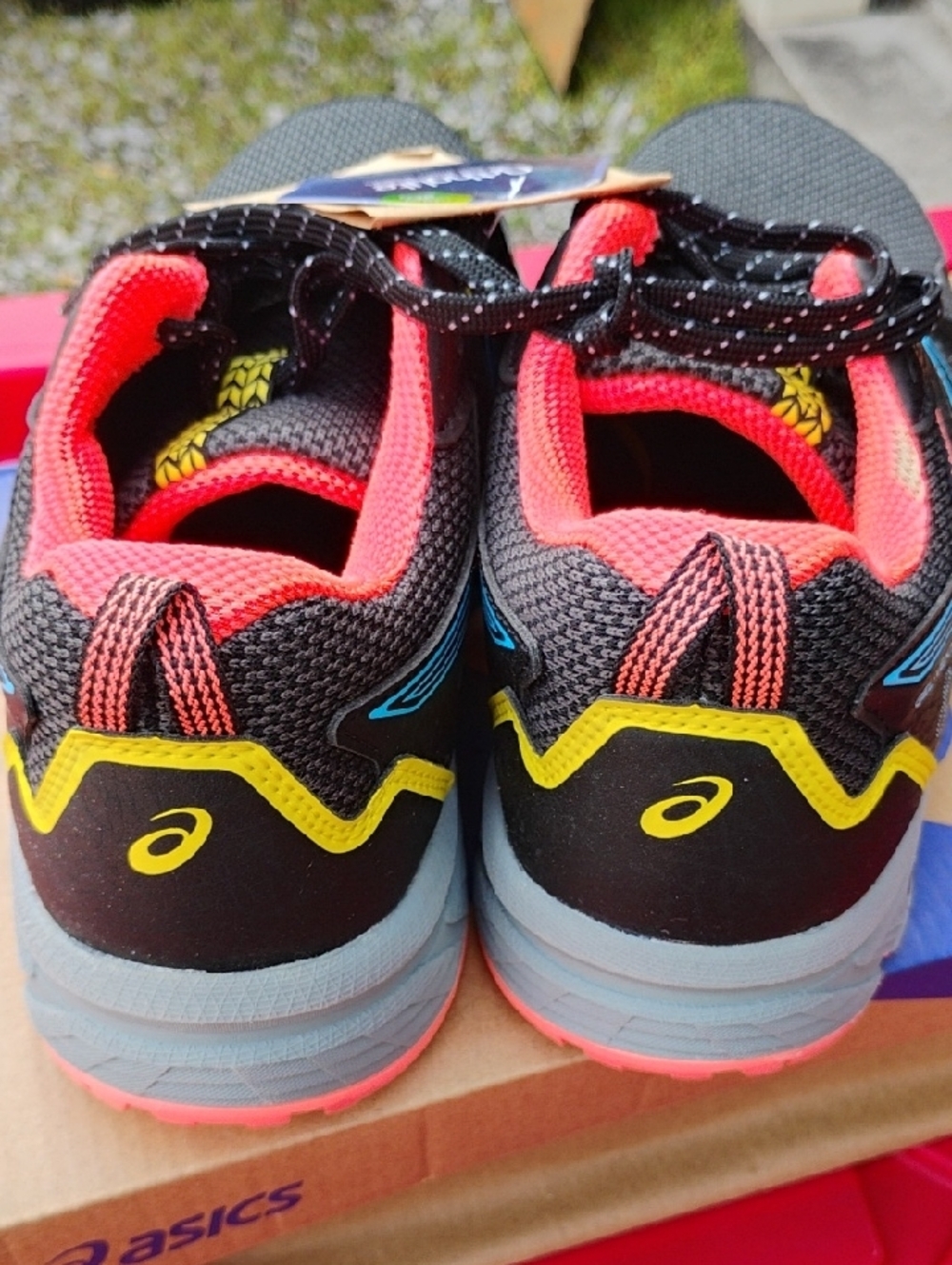 SALE! New ASICS Black Ortholite Running Shoes with Coral Lining (D-55) - Picture 5 of 9